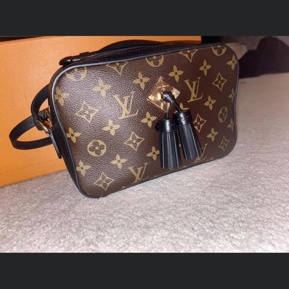 Louis Vuitton Black Monogram Saintonge Handbag